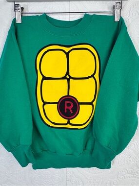 Retro Teenage Mutant Ninja Turtles Boy's Small Sweatshirt Green Raphael Shell